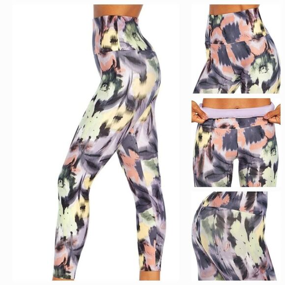 ☔️🔸️Bally Floral Print "Kayla Chalk Violet" High Waist Athletic Pants Medium - Picture 3 of 11